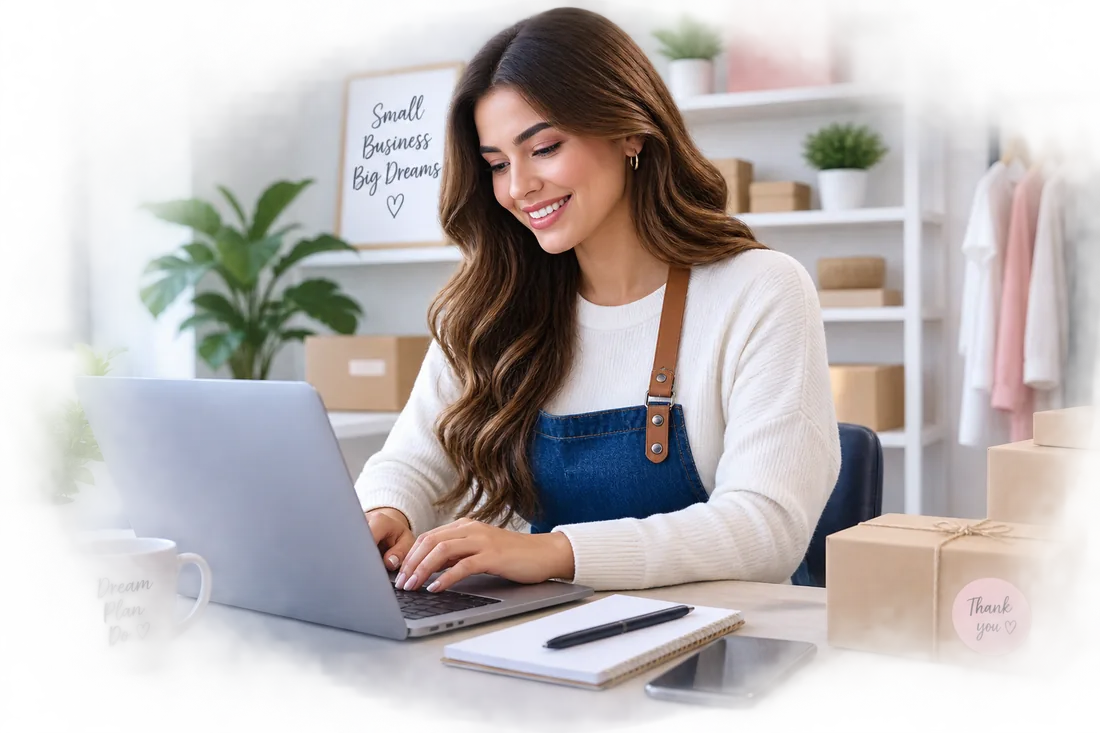 Emprendedora vendiendo en línea con SIWEPE